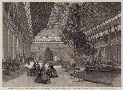 Interior de la Exposición de Bellas Artes en el Palacio de la Industria, París de Felix Thorigny